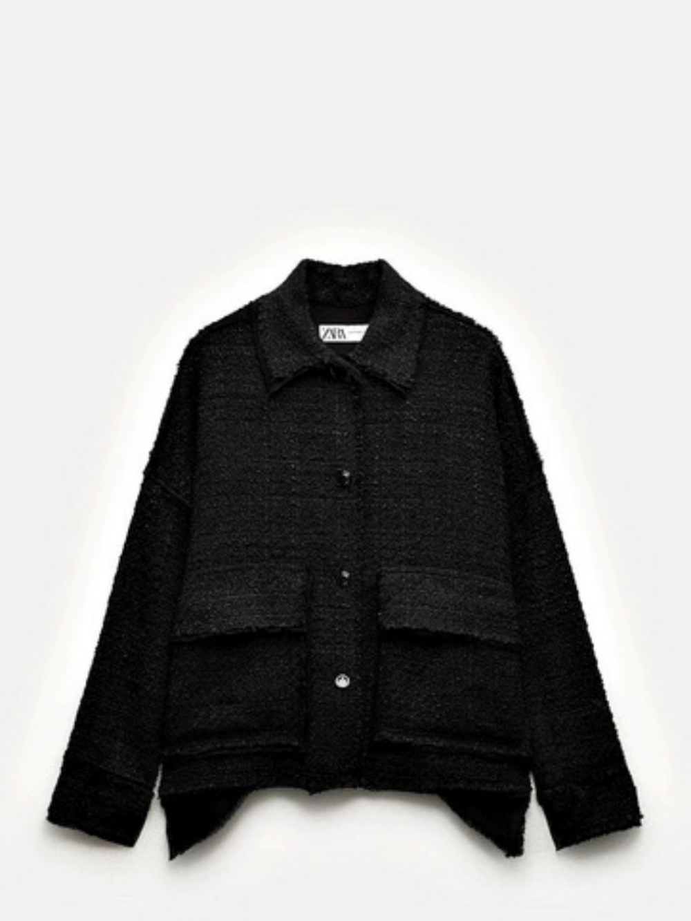Zara Structured Jacket ZW Collection Black Size S-M